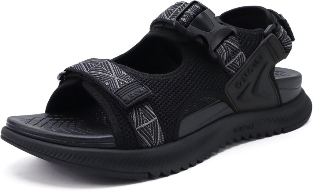 ONCAI Hiking Sandals for Men Arch Support Walking Breathable Mesh Beach Sandalias and Orthopedic Man Recovery Sports Sandles with Adjustable Strap