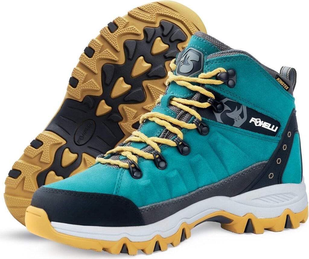Foxelli Women’s Hiking Boots - Waterproof Lightweight & Breathable Suede Leather