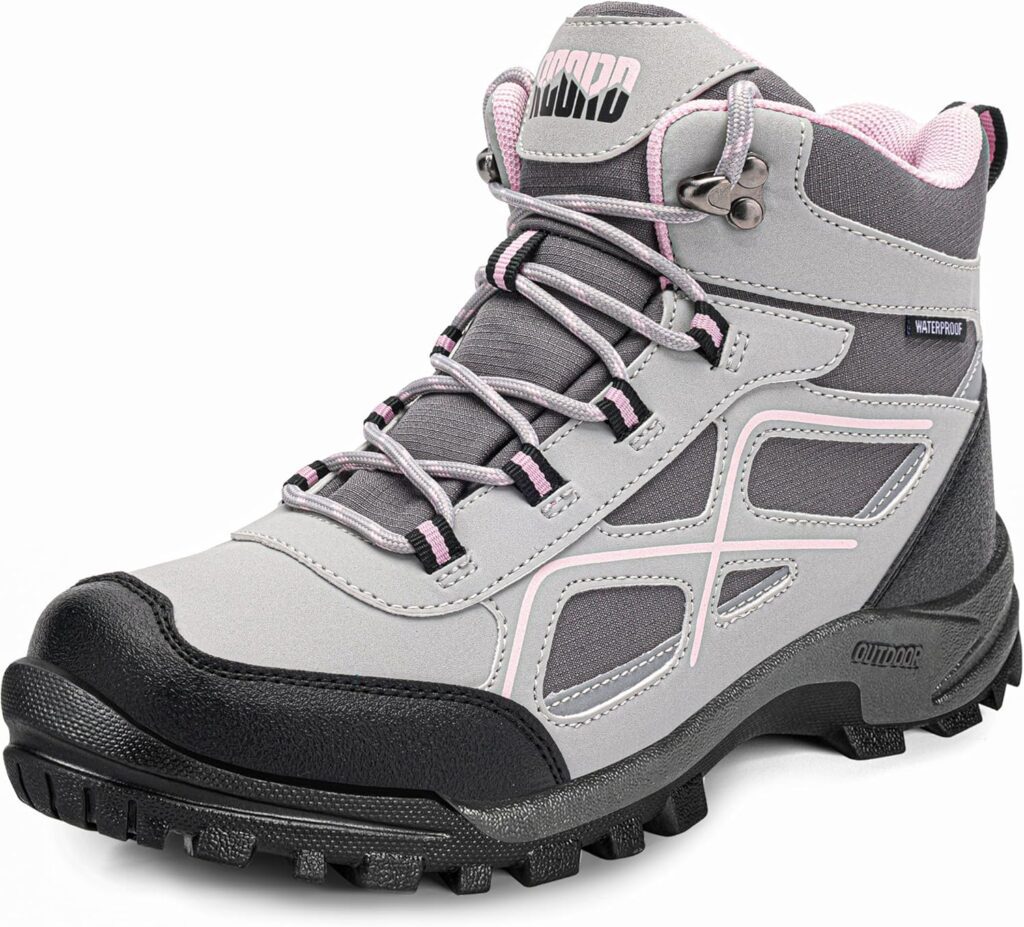 R CORD Womens Hiking Boots Waterproof Mid-Cut Hiking Boots Womens Non-Slip Hiking shoes Outdoor Trekking Camping Trail Outdoor